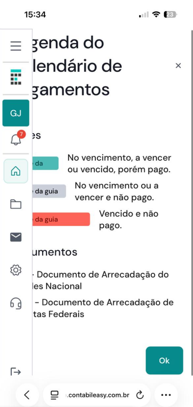 Modal de legenda quebrado no mobile
