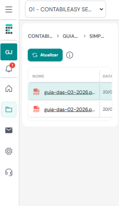 Lista de documentos no mobile