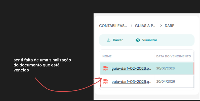 Guias sem status visível