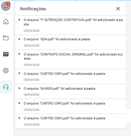 Central de notificações